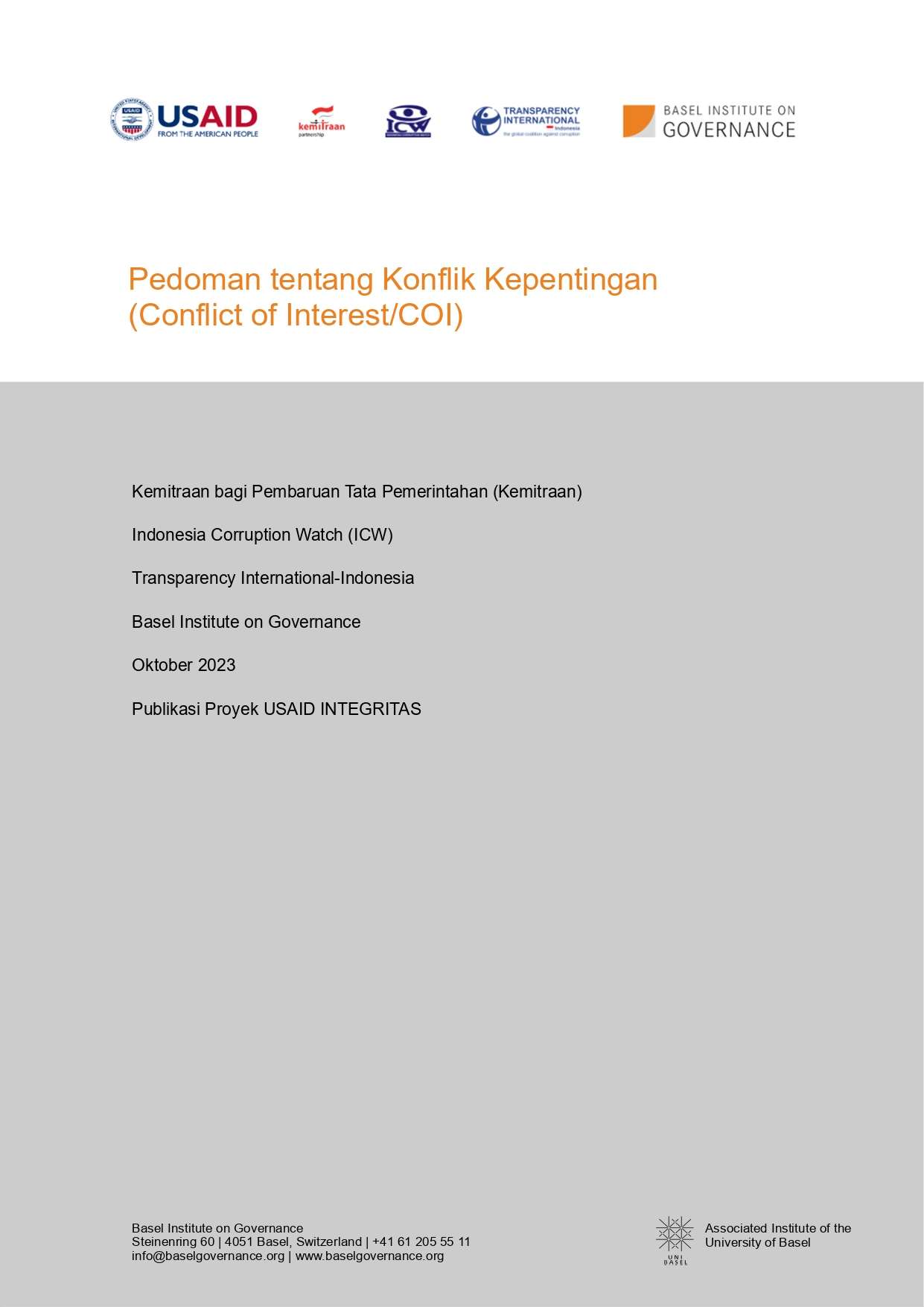 Pedoman tentang Konflik Kepentingan atau COI